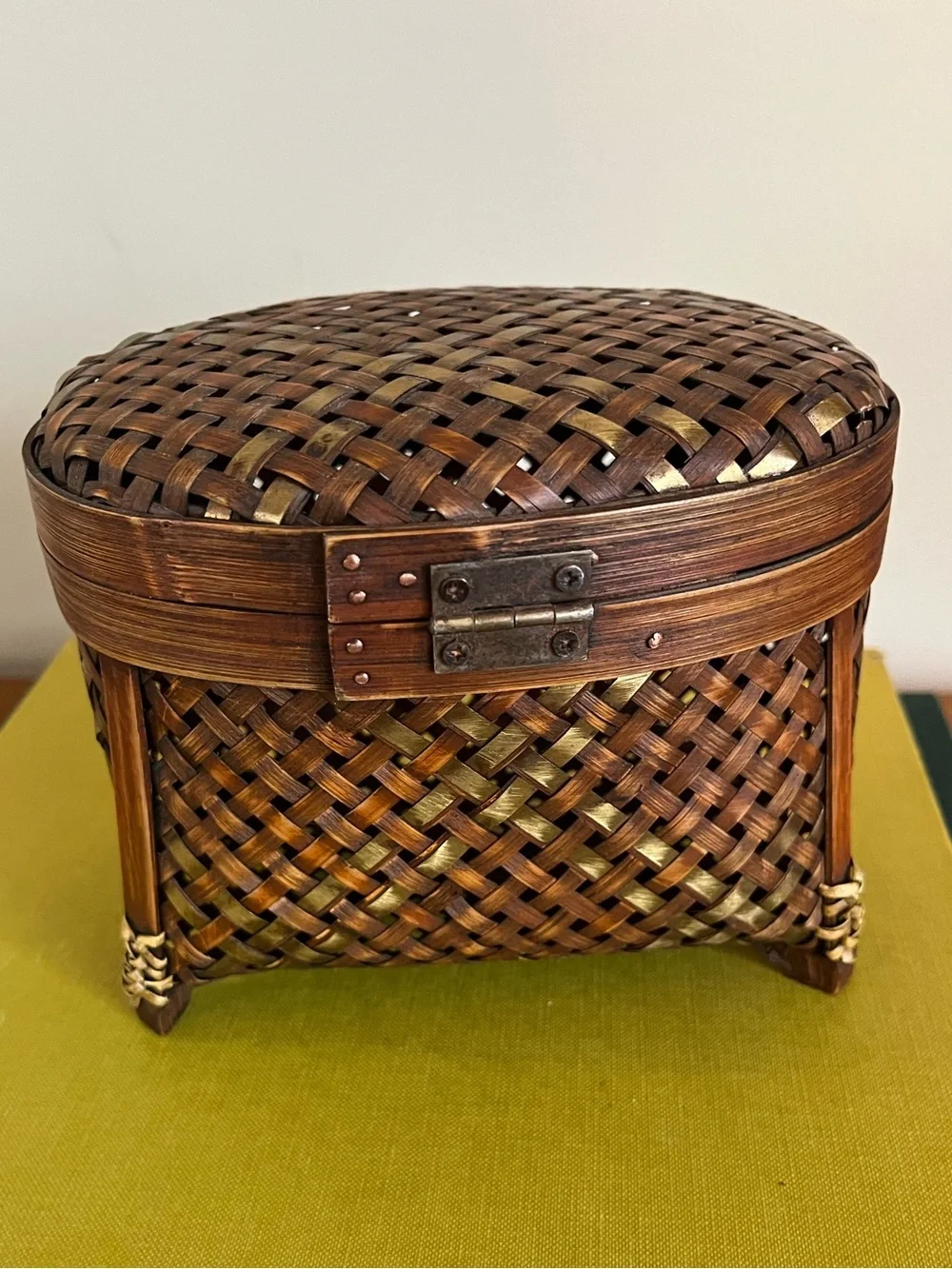 Handwoven Bamboo Jewelry Box - Brown